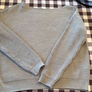 Gray wide neck Knit Sweater